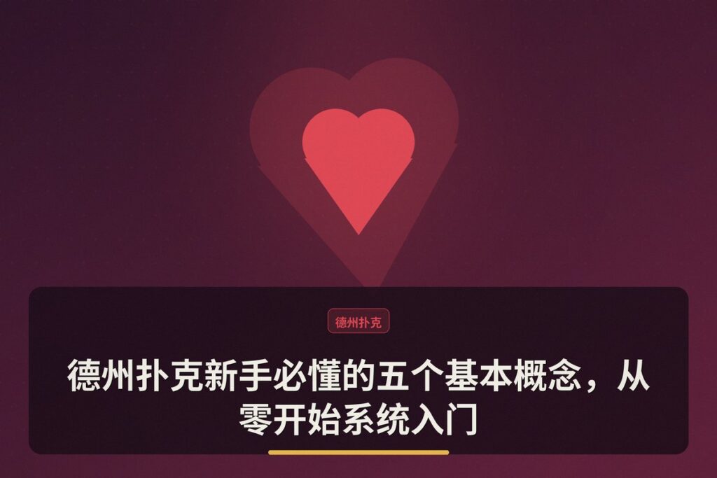新手必懂的五个基本概念 - 德州扑克新手必懂的五个基本概念,从零开始系统入门